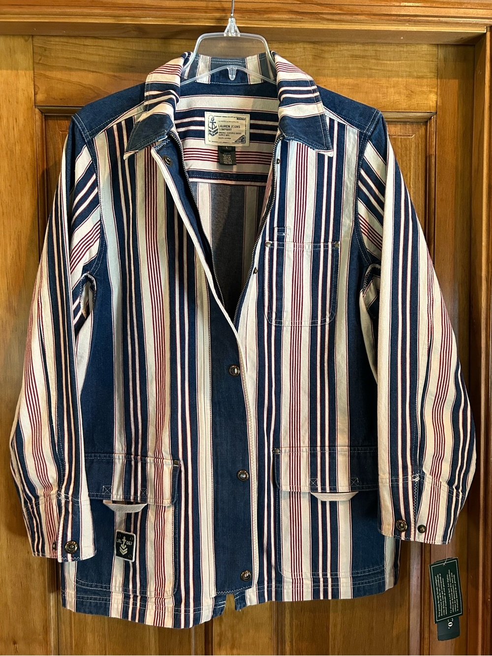 NWT Ralph Lauren Nautical Stripe Chore Jacket - Blue/White/Red